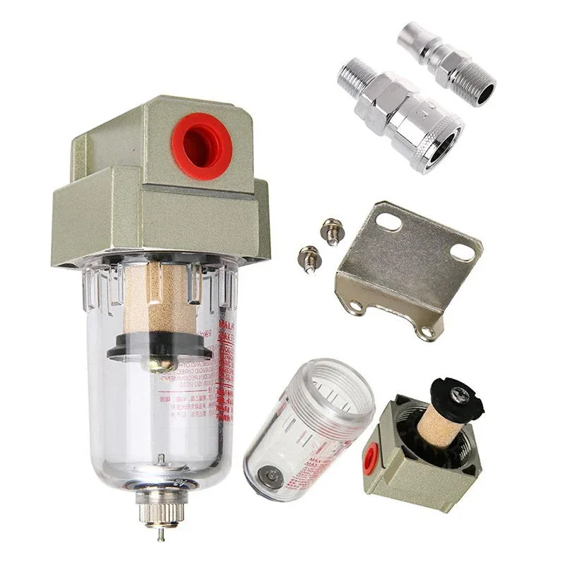 AF2000-02 1/4 Air Pump Compressor Filter Pneumatic Universal Oil Catch Tank Can Out Impurities Water Separator Compressed