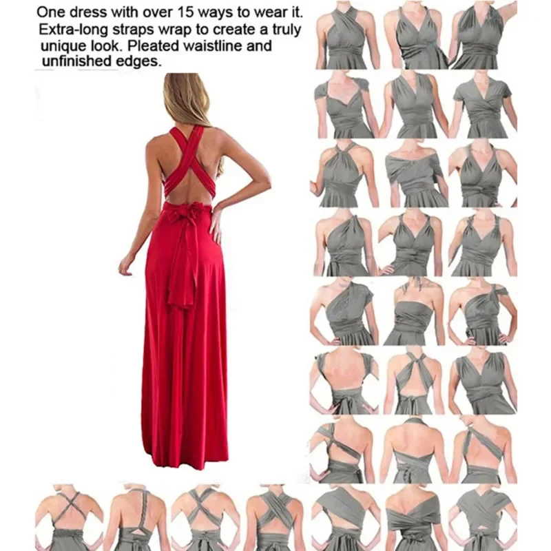 Sexy Women Maxi Dress Boho Infinity Bandage Long Dresses Multiway Convertible Wrap Party Dresses Bridesmaids Robe Longue Femme