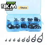 Kit de guía de caña de pescar de 9KM, 12-50 Uds., Kit de reparación de caña KL, guía de caña giratoria de un solo pie, guía de repuesto de ojal de varilla de acero inoxidable