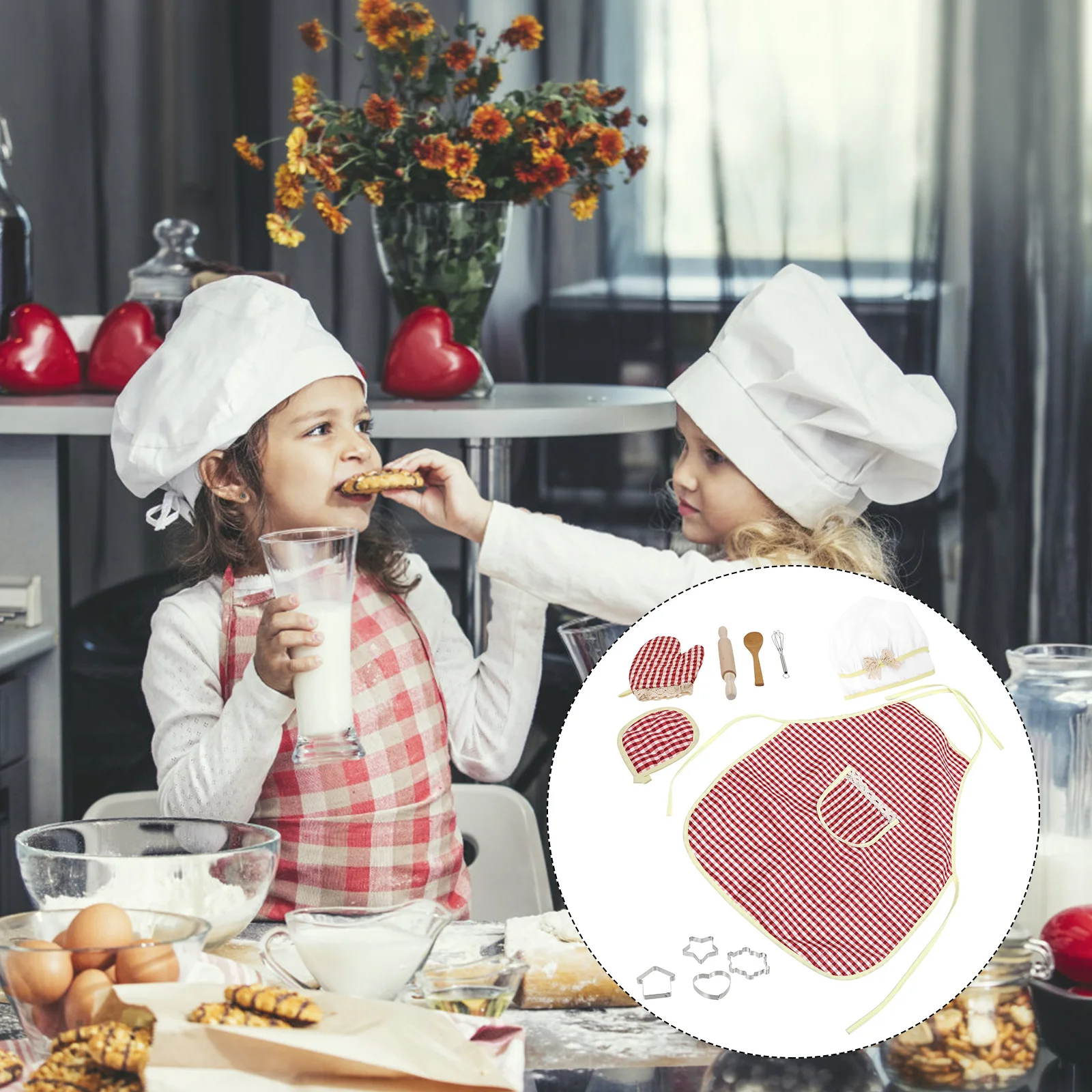 1 Zestaw Dziecięcych Narzędzi do Pieczenia Zestaw Kuchenny Materiał Drewno Interaktywna Edukacyjna Zabawa w Udawanie Ról Szefa Kuchni Przybory do Gotowania dla Dzieci