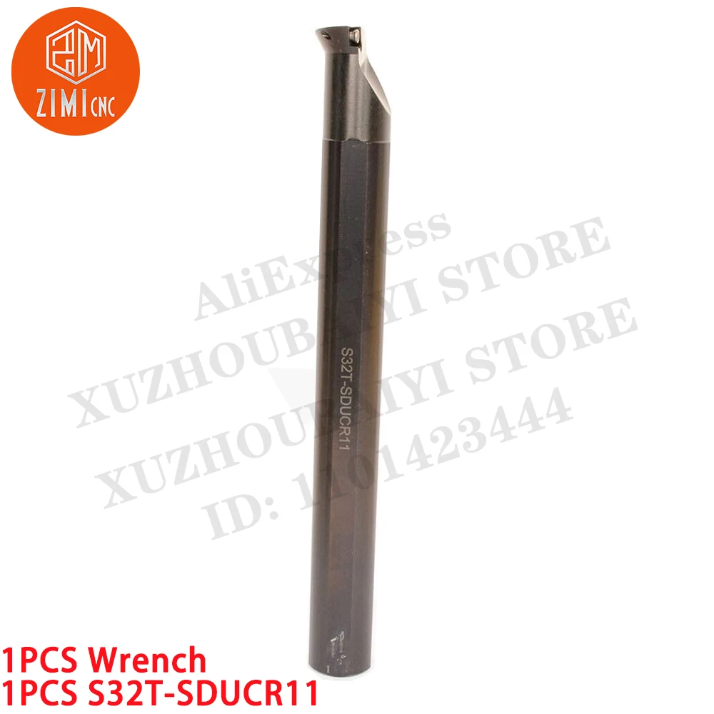 1ชิ้นS32T-SDUCR11 เครื่องกลึง CNC ภายใน ที่จับเครื่องมือกลึง + 10 ชิ้น DCMT11 เม็ดมีดคาร์ไบด์ เครื่องกลึงโลหะซีเอ็นซี เครื่องกล เครื่องมือตัด