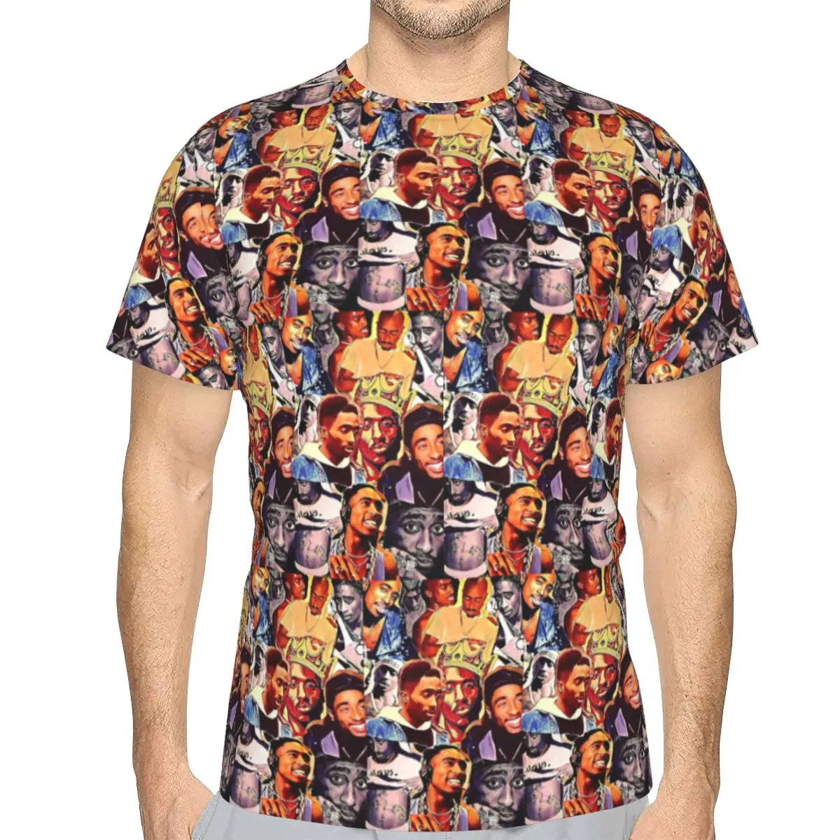 100% Cotton Tupac Old School Rap Vibe 2pac T-Shirt Men's Fashion T Shirt Men O-Neck Summer Shirts Tops