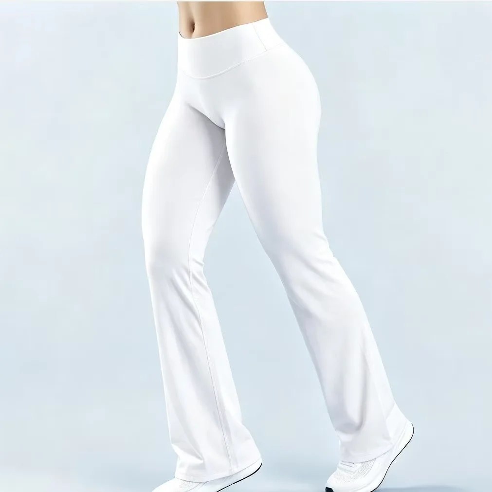 LOGO Hochwertige Damen High-Rise Schlaghose für Yoga, Po-Formende, Hautfreundlich, Weich, Dehnbar, für Fitness, Laufen, Alltag und Langes Training – Detail 1