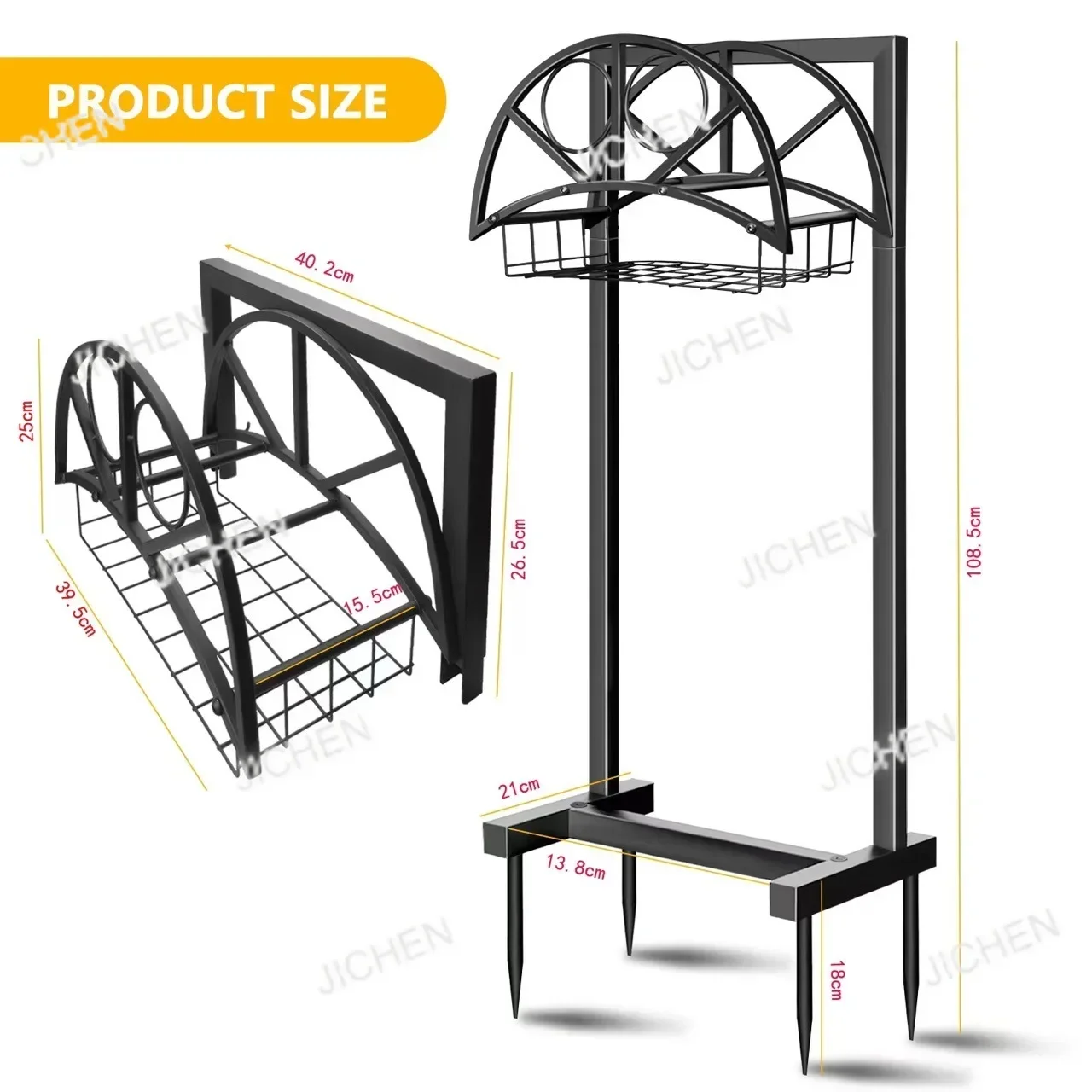 

JC Вертикальная садовая вешалка Стойка Садовый съемный держатель шланга Держатель шланга Держатель шланга Водопровод