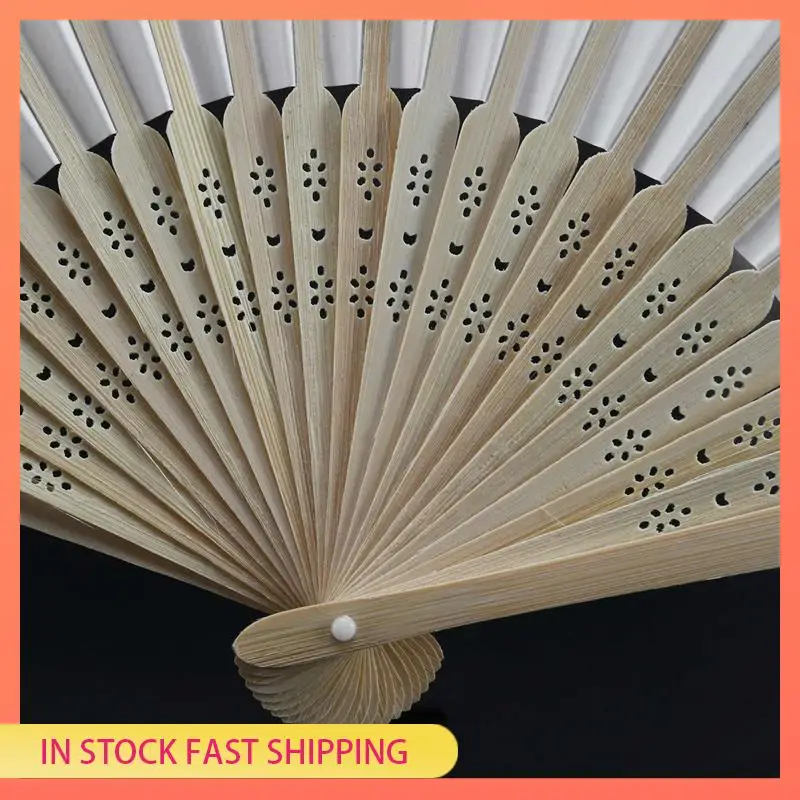 

AA05 120 Pack Hand Held Fans White Paper Fan Bamboo Folding Fans Handheld Folded Fan For Church Wedding Gift, Party Favors