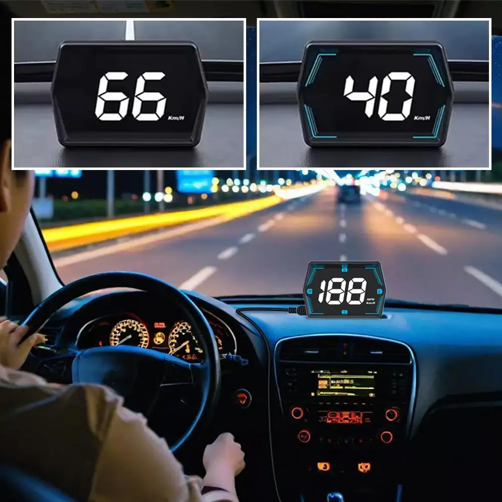 

Универсальный HUD GPS проекционный дисплей, спидометр, одометр, компас, светодиодный дисплей с сигнализацией превышения скорости для всех автомобильных счетчиков скорости KMH M5T3