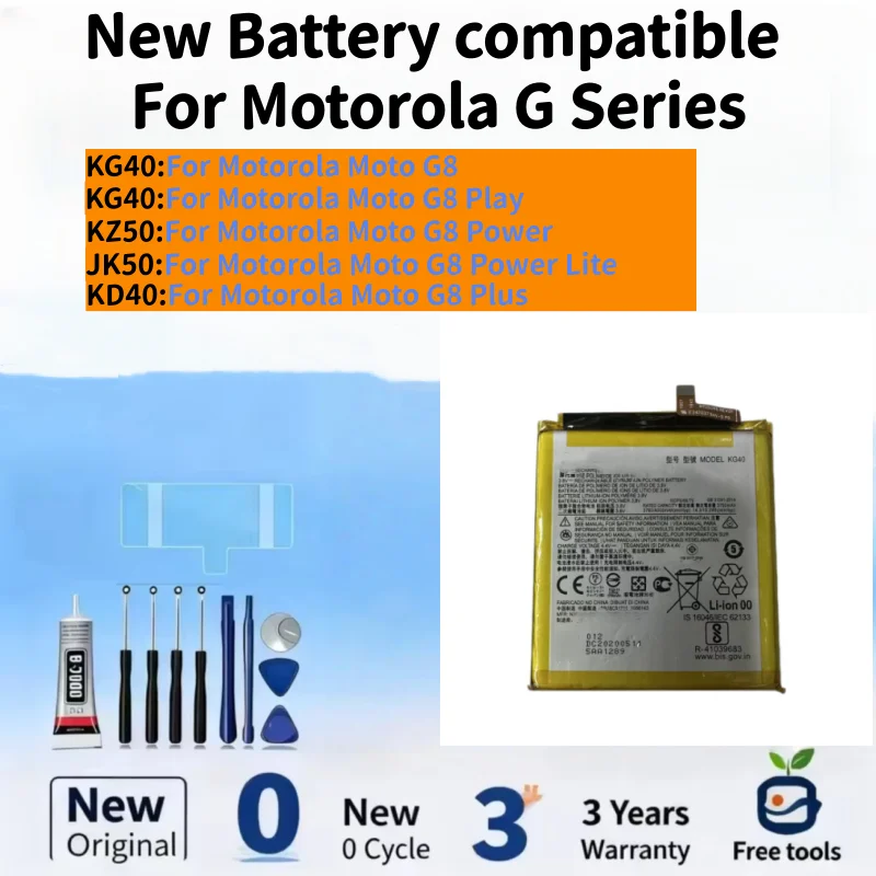 New Battery compatible For Motorola Moto G8 /G8 Play / G8 Power /G8 Power Lite /G8 Plus Mobile Phone Batteries+ Free Tools