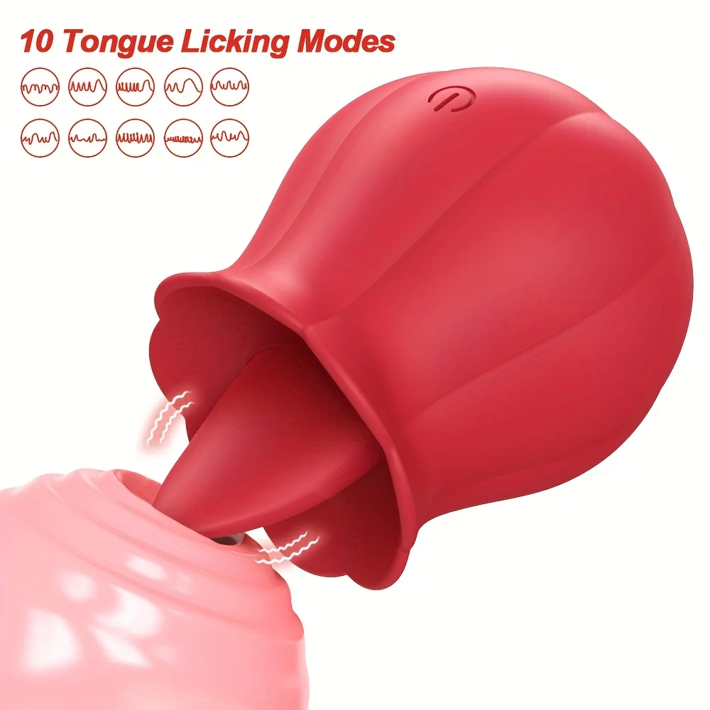 هزاز الورد 10 اللسان لعق زهرة G-بقعة هزاز للنساء الكبار لعبة البظر الحلمات القضيب الشرج محفز لعق جهاز 18 #1