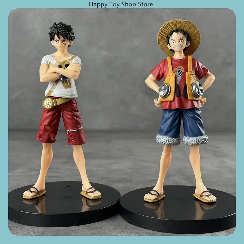 

​ ​ Цельный Луффи 16 см, два вида стоячей поза, аниме-фигурка, статуя, украшение для рабочего стола, подарок