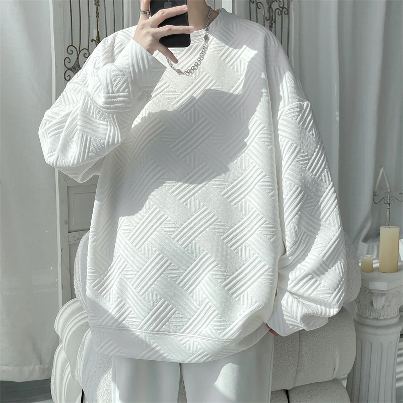 

Белый круглый свитшот с длинным рукавом для мужчин, весенне-осенний, модный, брендовый, молодежный, базовый слой, дизайнерская модель, Advanced Bot...