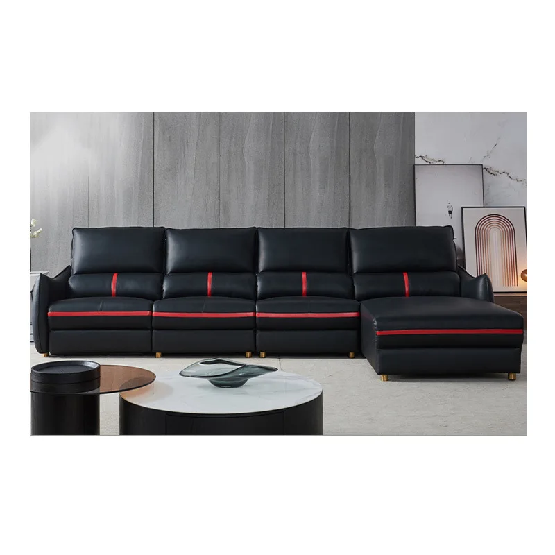 

Simple living room electric recliner sofa, microfiber fabric does not collapse, lazy people can lie down on corner concubine s