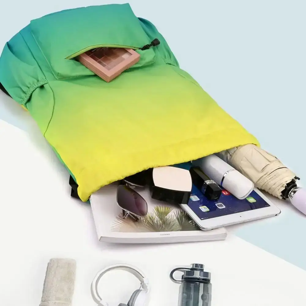 

Nylon Portable Sports Backpack Portable Leisure Style Gradient Color Waterproof Bag Multilayer Storage Waterproof