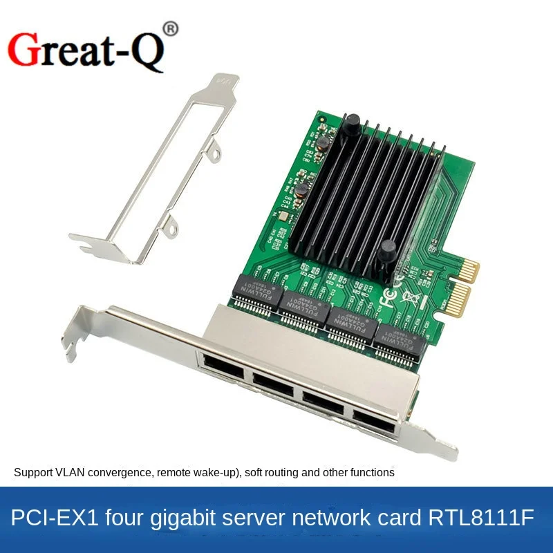 

Four port gigabit network card PCI-E X1 interface server network card aggregation soft routing PCIE network card RTL8111F