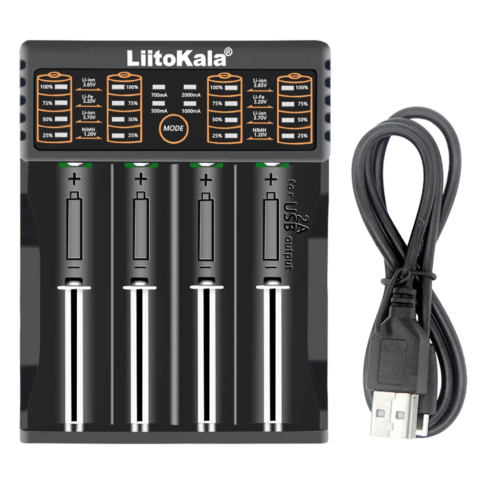 Inteligentna ładowarka do akumulatorów LiitoKala Lii-202 Lii-402 Lii-500 do akumulatorów 18650 21700 26650 Li-ion LiFePO4 Ni-MH AA AAA — zdjęcie produktu 3