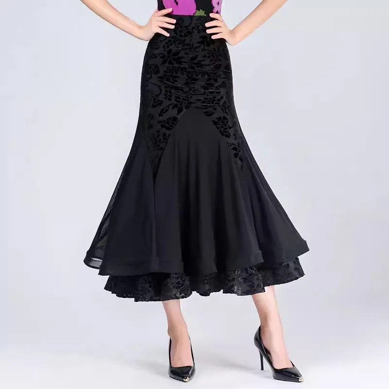 Elegant Ballroom Dance Skirts for Women Modern Dance Costumes Big Swing Tango Party  Waltz Performance Clothes