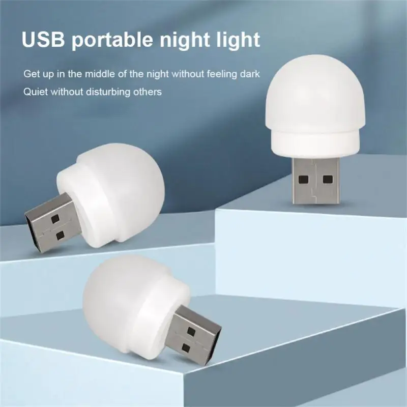 Mini USB LED Light Portable Plug Lamps Eye Protection Book Reading Light Small Round Car Bulb Computer Mobile Power Lamp