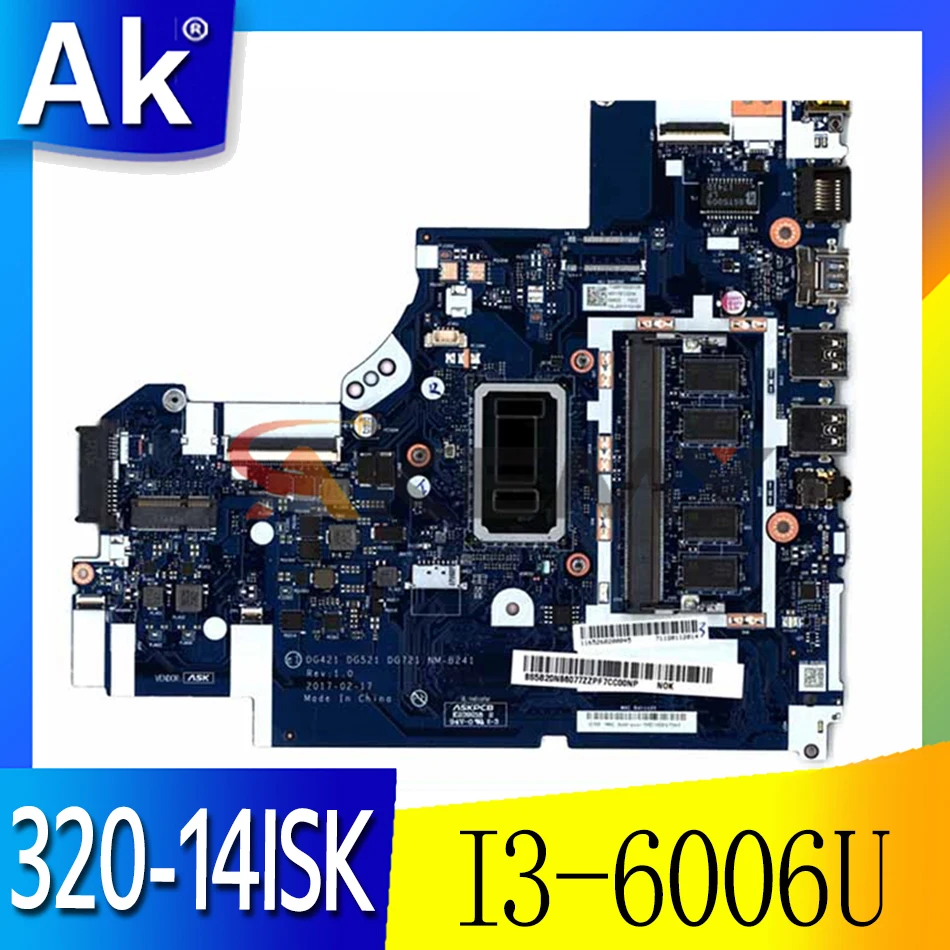 

Материнская плата для Lenovo Ideapad 320-15IKB 320-17IKB DG521 DG721 NM-B241 Core 4405U I3 I5 I7 4 ГБ DDR4 320-15ISK