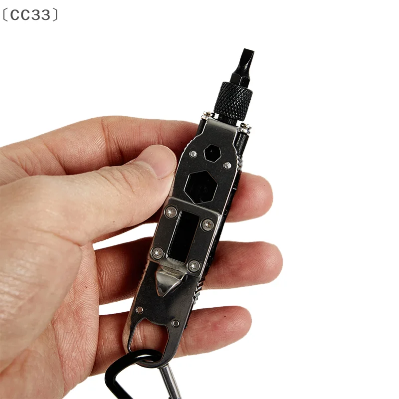 [CC33」 سلسلة مفاتيح صغيرة متعددة الوظائف EDC أدوات جيب محمولة من الفولاذ المقاوم للصدأ 1 قطعة {2025}