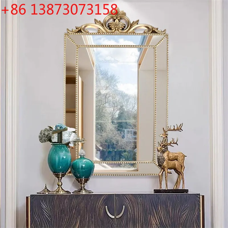 

Современное светлое роскошное американское зеркало для ванной комнаты, настенное подвесное зеркало для ванной комнаты, декоративное зеркало для виллы, камина