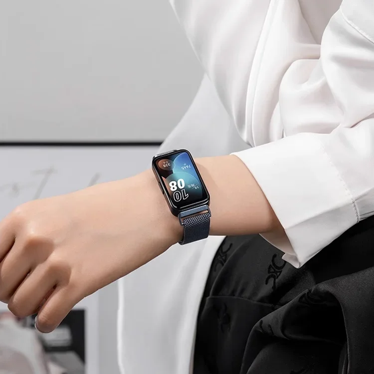 Correa de bucle milanés para Huawei Band 10 9 8, pulsera cómoda de Metal magnético para Huawei Band 9 10, accesorios de Correa