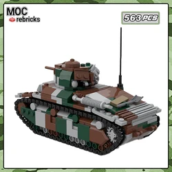 WW2 France Military Vehicle Serie Renault D2 Main Battle Tank MOC Building Block Model Brick Kit Children's Initiation Toys Gift