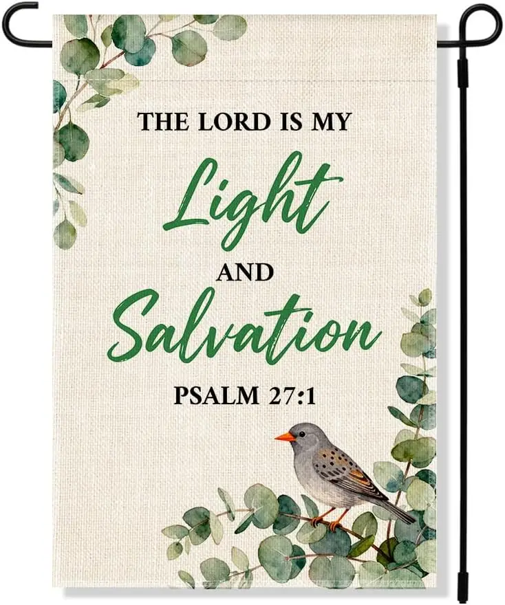 RZHV The Lord is My Light And Salvation Psalm 27:1 Double-Sided Garden Flag for Outdoor House Yard Sign Garden Decor Parade, PPZ