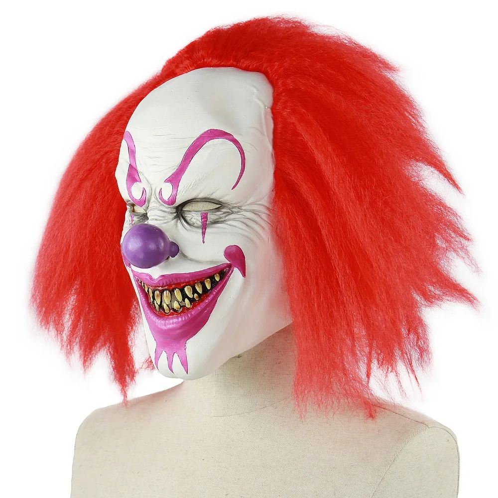 Masque de Costume d'Halloween en Latex pour ixEffrayante, Accessoire de Cosplay, Clown, Fantôme d'Orreur