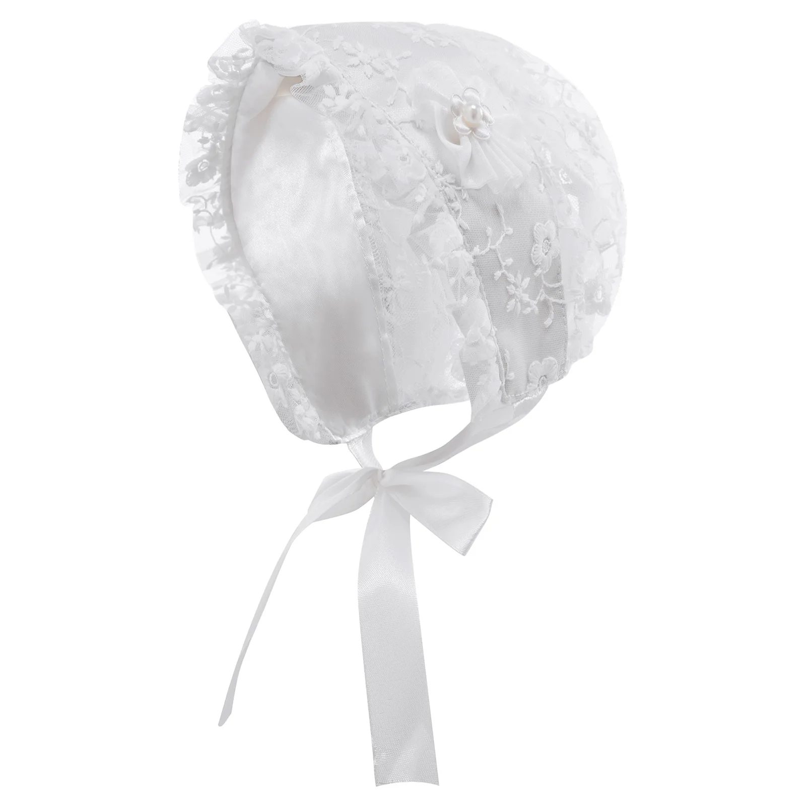 

Кружевная шапка для новорожденных девочек с вышивкой