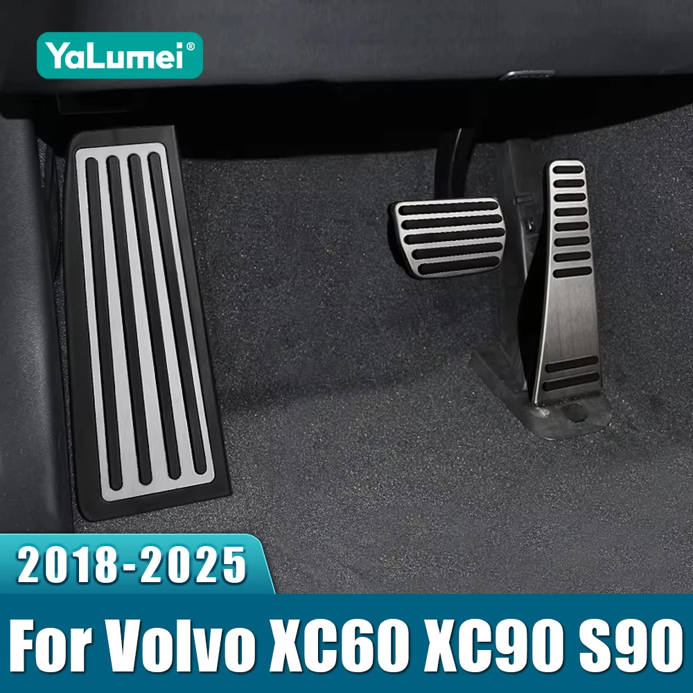 Für Volvo XC60 XC90 S90 2015-2021 2022 2023 2024 2025 Edelstahl Auto Gaspedal Kraftstoff Pedal Bremse fuß Rest Pedale Abdeckung Pads