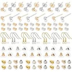 Stainless Steel Round Ball Post Earrings Stud Loops Earring Hooks Earplug Fit Women DIY Earring Jewelry Making Christmas Craft