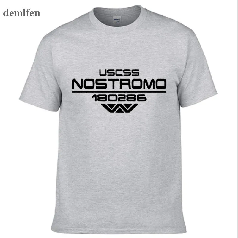 نوسترومو الغريبة الأجانب الخيال العلمي تحية مضحك الرجال تي شيرت الصيف القطن تي شيرت بلايز #3