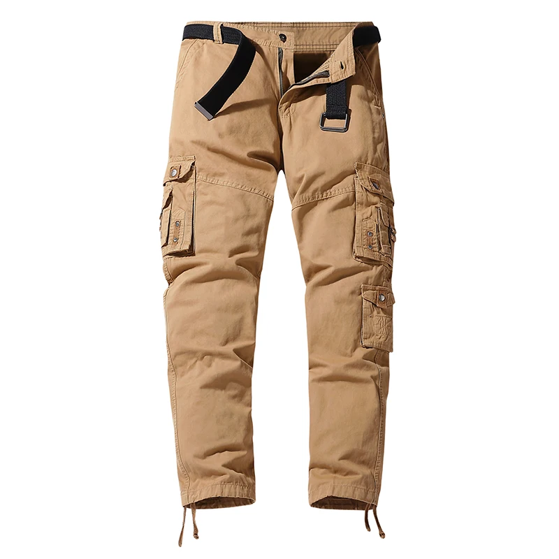 Multi Zakken Cargo Broek Mannen Regular Fit Militaire Broek Outdoor Oversized Tactische Broek Knoop Down Wandelbroek