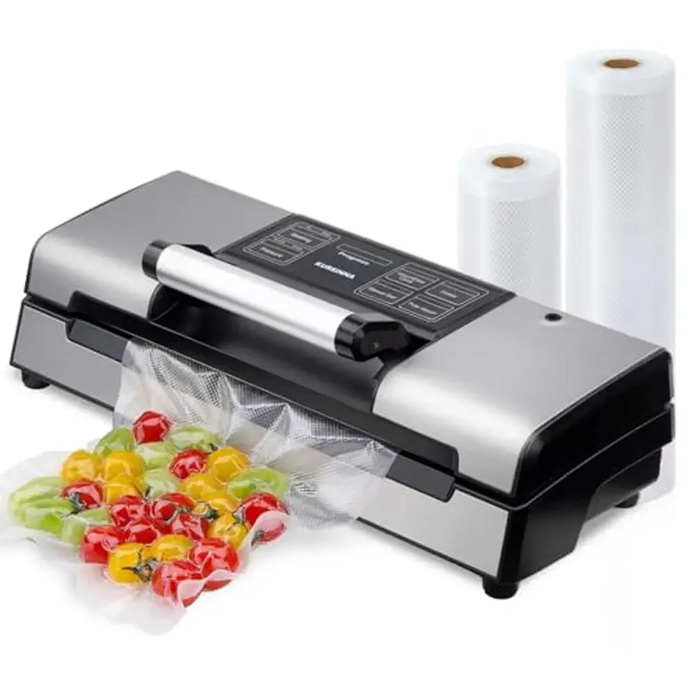 

8-in-1 Automatic Vacuum Sealer Machine Food Preservation Dry/Moist Modes Powerful Suction Built-in Bag Storage LED Indicator