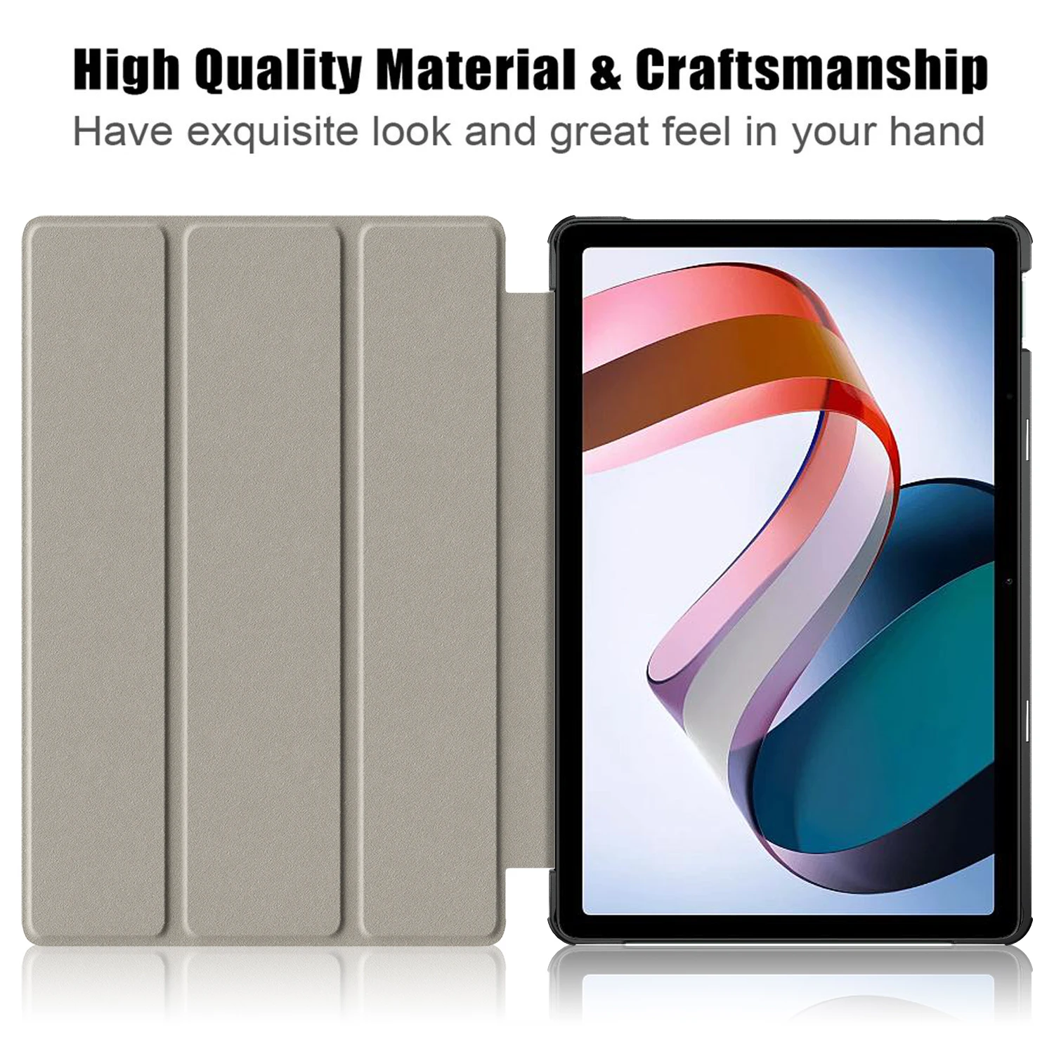 For Xiaomi Redmi Pad SE PU Leather Tablet Case Trifold Stand Full Protection Tablet Cover