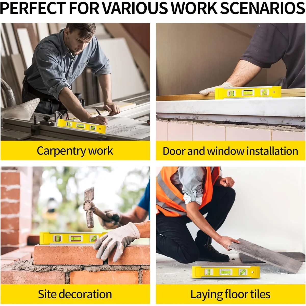 مستوى طوربيد 9 بوصة، مستوى الصندوق المغناطيسي مع 45 ° /90 ° /180 °   فقاعات، أداة مستوى الفقاعات المقاومة للصدمات للقياس