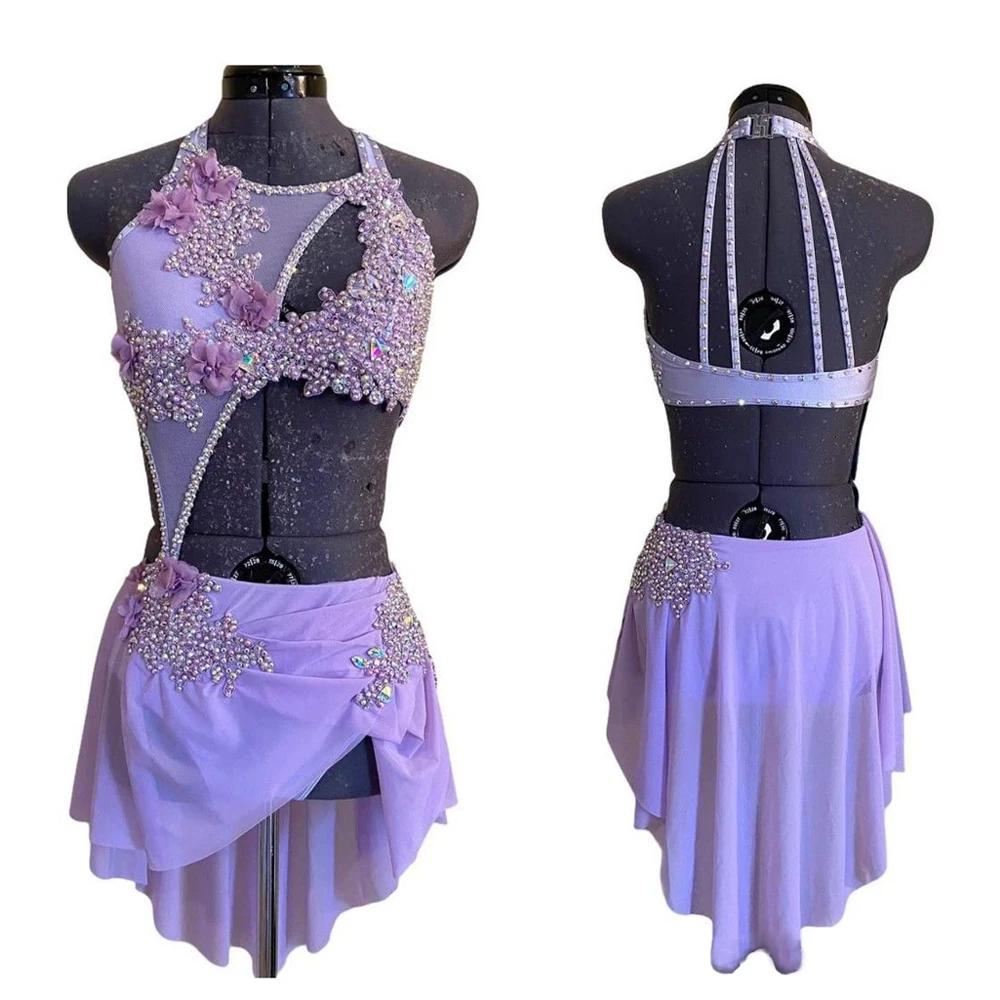 LIUHUO Lyrical Dance Dress Customize Skirts for Girls Pole Dance Dress for Performanmce