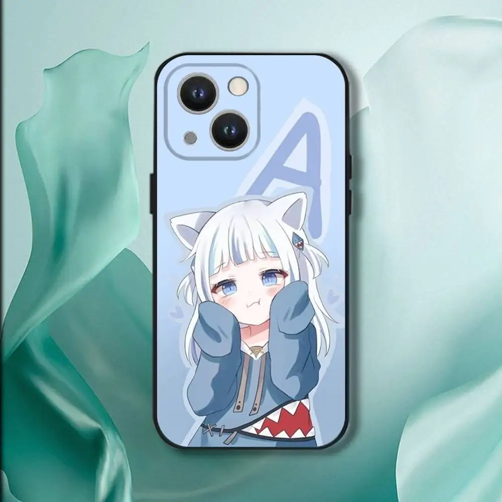 เคสโทรศัพท์ Holive Gawr Gura สำหรับ iPhone 17,16,15,14,13,12,11,Pro,XS,Max,XR,Plus,E,SE4,Mini สีดำแบบนิ่ม