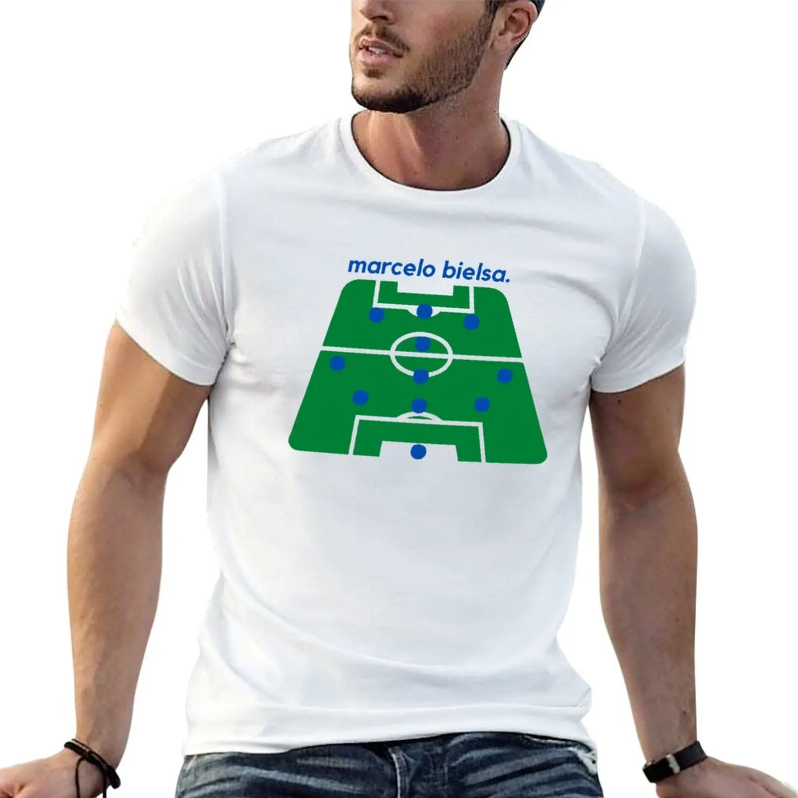 Camiseta con diseño de Marcelo Bielsa, tácticas de fútbol, ​​formaciones 3-3-1-3, El Loco, camiseta de anime, camisetas gráficas para hombre
