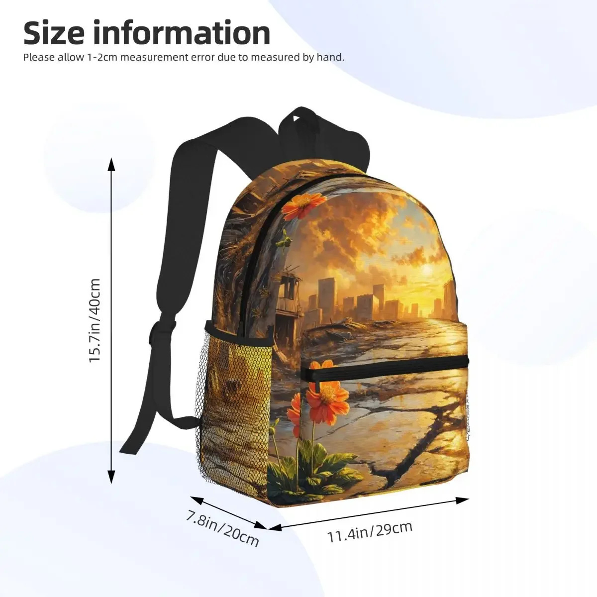 حقيبة ظهر فلاورز وين، حقيبة ظهر ذات سعة كبيرة للأولاد والبنات، حقيبة كتب مدرسية، حقائب كتف للرجال والنساء #2