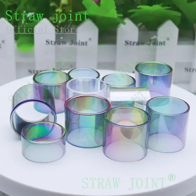 

Straw Joint OD22-26mm Semi/Faint Rainbow Straight Glass Base for Tube Shaped Decorative Round Hole Ball Decoration 5pcs/pack