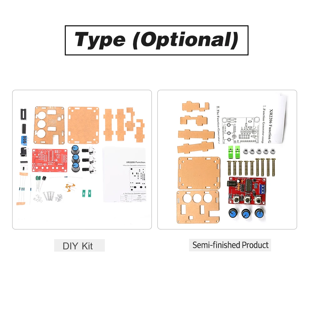XR2206 Generator sygnału o wysokiej precyzji DIY zestaw Sine/trójkąt/wyjście kwadratowe 1Hz-1MHz Sygnał regulowana częstotliwość amplitudy