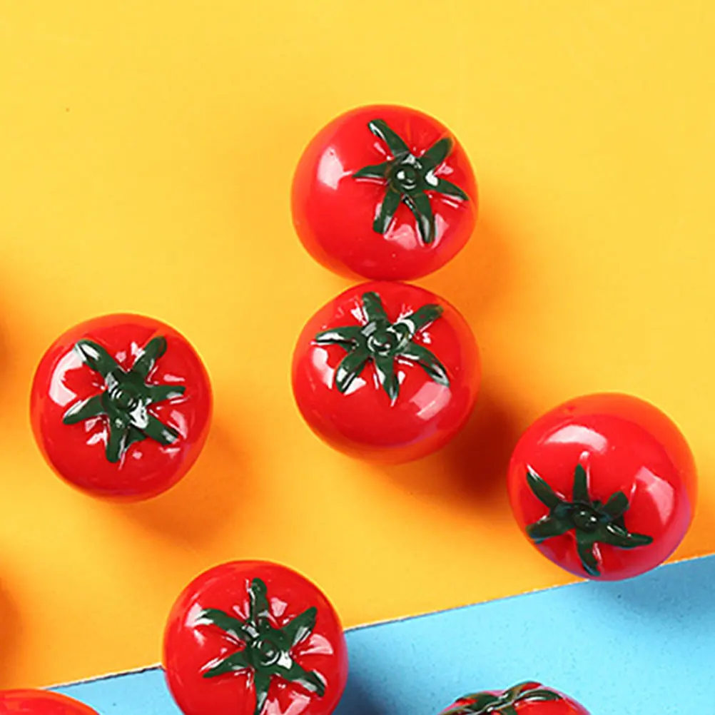 

10 Pcs Imitation Tomato Decorations Mini Artificial Tomatoes Realistic Fruit Vegetables Resin Simulated for Lifelike Baby Fake