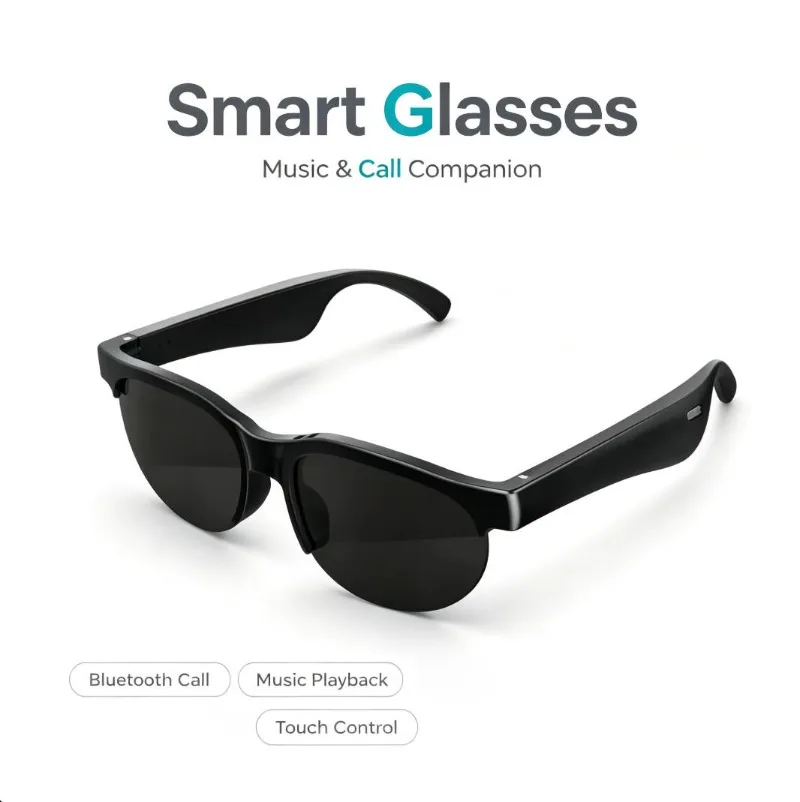 Smart Audio Sunglasses Bluetooth Call AI Translation Open‑ear Audio UV Protection Built‑in Speaker Outdoor Sport Glasses
