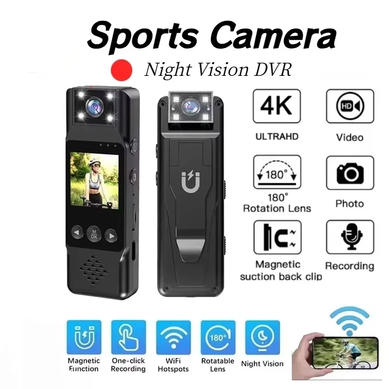 Xiaomi Mijia cámara deportiva Mini cámara 4K HD Wifi Clip trasero magnético grabadora de vídeo Digital cámara corporal desgastada visión nocturna DVR nuevo