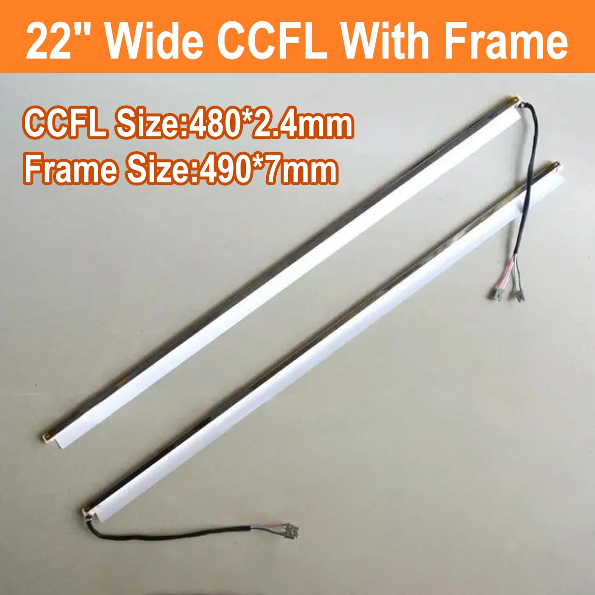 2PCS 22\'\' inch Wide Dual Lamps CCFL With Frame,LCD Lamp Backlight With Housing,CCFL With Cover,CCFL 480mmx2.4mm,FRAME:490mm x7mm