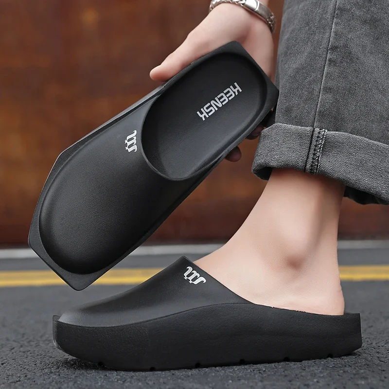 2023 Men Thick Bottom Slippers Platform Bathroom Chef Sheos Designer Sandalias Hombre Indoor Mule Shoes Flip Flops Men Sandals