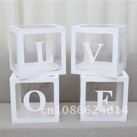 Box transparenten Namen Alter Party Dekoration Baby party Hochzeit Geburtstag Junge Mädchen Kinder 1. Geburtstag Geschenke Babys hower liefert Box