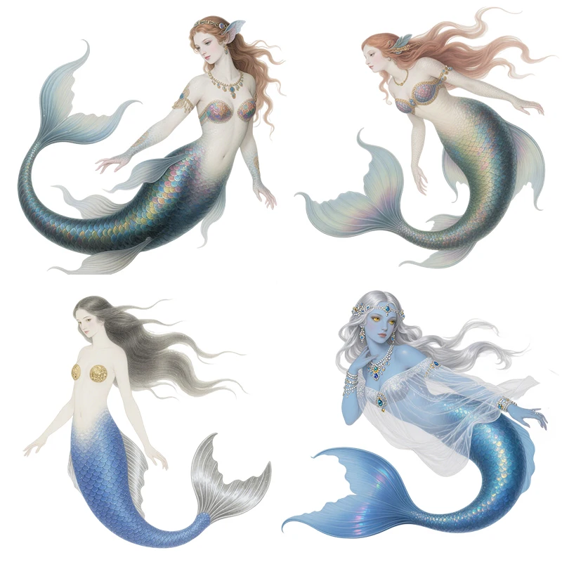 Three Ratels CEE176 Medieval European mermaid art wall stickers for home decoration  car decal