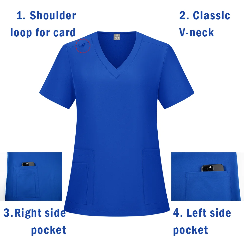 Unisex Medical Uniforms for V-neck Nurse Scurbs Set Women Hospital Doctor Workwear Oral Dental Surgery Work Uniform Short Sleeve