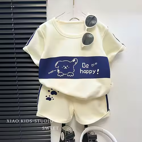 Children's Sets mother Kids Clothes Boys Girl T-shirt Shorts 2PCS  Short sleeve Baby Children Clothing Toddler Suit Suit Striped - Image 3